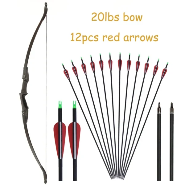 Sdfc3d7441c474f71a52323abe51ee9c7E.webp Archery Recurve Bow for Right/Left-Handed Outdoor Hunting Sports Shooting 57inch 30-40 Ibs Take-down Bow Archery Target