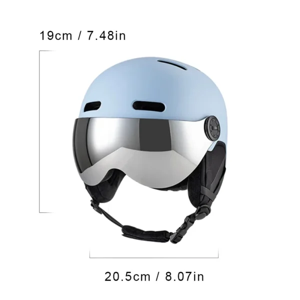 Ski Helmet with Detachable Earmuff Men Women Snowboard Helmet with Goggle Fixed Strap Safety Skiing Helmet Skiing Sports Helmet