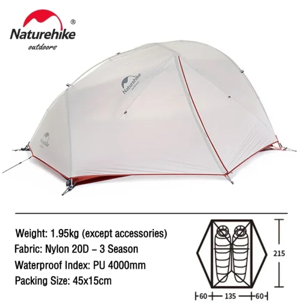 Naturehike Camping Tent Mongar 2 Persons Tent Cloud Up 1 2 3 Person Tent Star River Tent Ultralight Portable Outdoor Hiking Tent