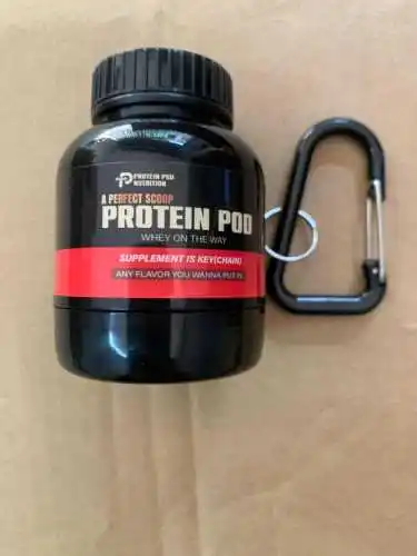 Sea01c7c15546425882d0eec640190da5q.webp ZK40 Portable Protein Powder Bottle With Keychain Health Funnel Medicine Box Small Water Cup Outdoor camping Container Mini