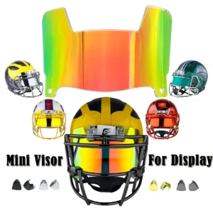 Display Mini Size Football Visor with Clip Unable to wear Mini Football Helmet Visor Insert for Collectors and Builders