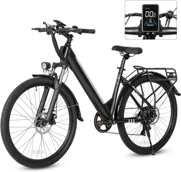 Electric Bike, UL 2849 Certified, Step Through Electric Bicycle with 350W Motor, 36V 9Ah Removable Battery, 20MPH E-Bikes