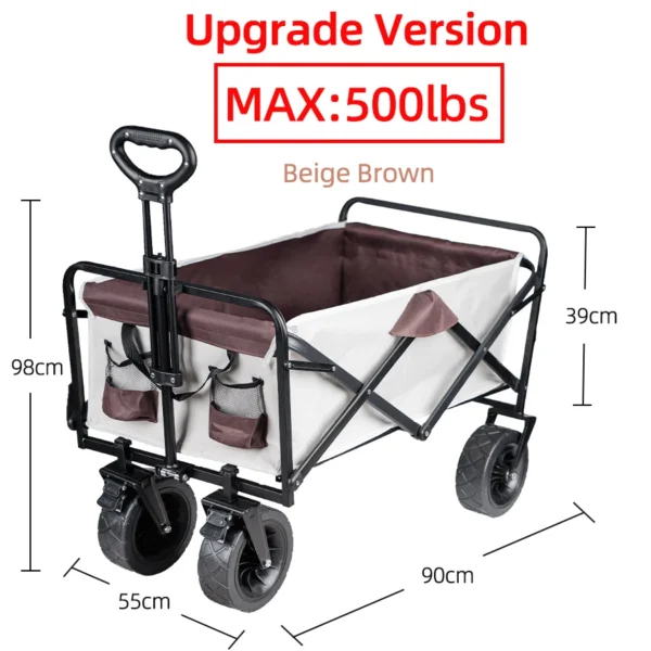 Sf095a64010c74f7ca75c7bccbb6e71804.webp Heavy Duty Large Capacity Fold Wagon Collapsible Folding Utility Beach Cart Wagon Ourdoor Trolley Portable Garden Camping Cart