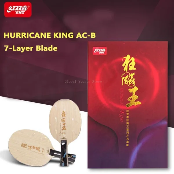 Original DHS Hurricane King ACB Table Tennis Blade 5+2 Blue AC Innerforce Professional Ping Pong Blade Carbon with Original Box