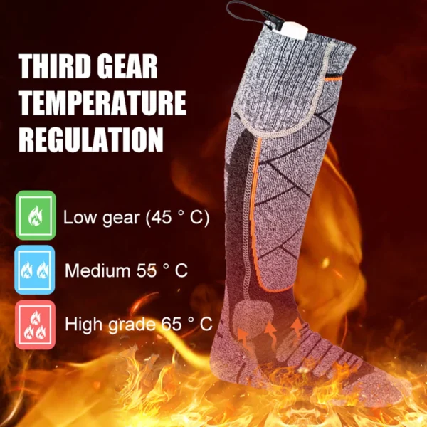 Heated Socks Man Winter Thermal Heated Foot Warmer Rechargeable Outdoor Sport Ski Heating Socks Warm Snowmobile Skiing