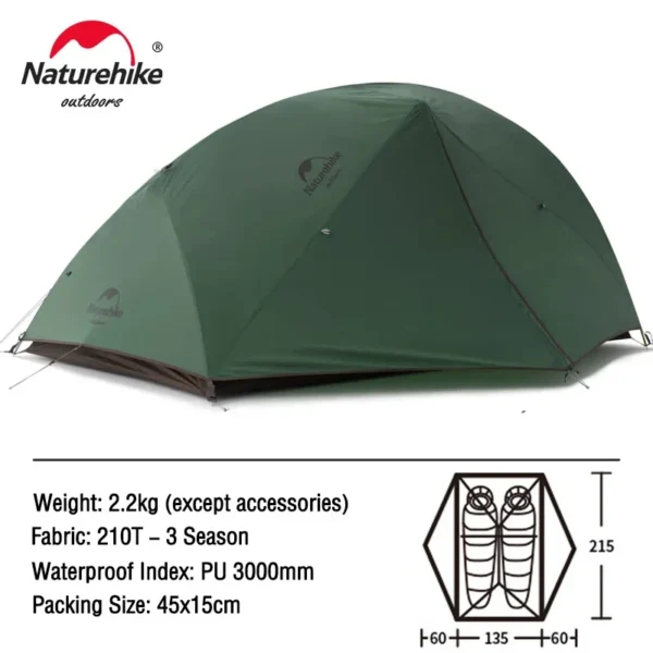 Naturehike Camping Tent Mongar 2 Persons Tent Cloud Up 1 2 3 Person Tent Star River Tent Ultralight Portable Outdoor Hiking Tent