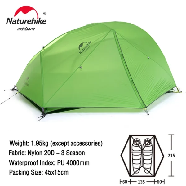 Naturehike Camping Tent Mongar 2 Persons Tent Cloud Up 1 2 3 Person Tent Star River Tent Ultralight Portable Outdoor Hiking Tent