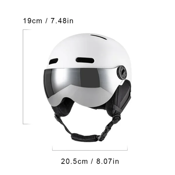 Ski Helmet with Detachable Earmuff Men Women Snowboard Helmet with Goggle Fixed Strap Safety Skiing Helmet Skiing Sports Helmet