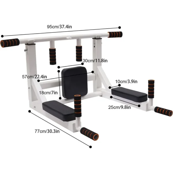 Sf499af36a3eb42b0804e2e3302e40b33b.webp Multi-grip Wall Mount Pull-up Bar Dip Station Home Fitness Equipment Gym and Fitness Heavy