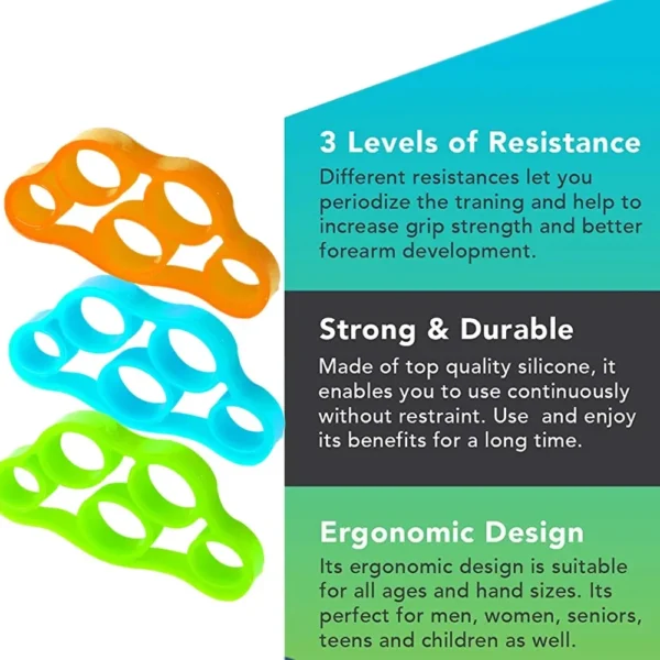 Silicone Finger Gripper Gym Hand Grip Resistance Band Wrist Stretcher Elastic Five Finger Expander Strength Trainer Exercise