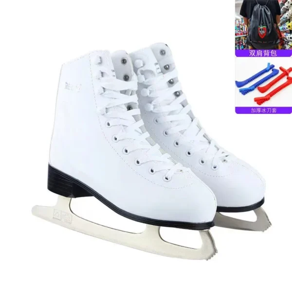 Sfc62ddc3076b48e2bbe2afcdc03640149.webp Genuine Leather Ice Figure Skates, Comfortable with Blade, Thicken Kids PVC Warm Shoes, Safe Waterproof, Beginners