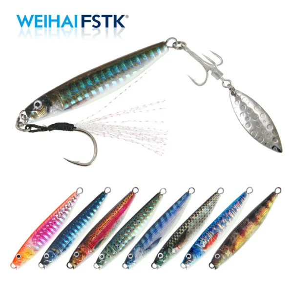 Sfe3d0b26ec5444bab77893ca7bbf103en.webp 2022 new Metal Bass Sea Lures Rotating Blade Spinner 10g15g20g30g40g Shore Cast Jigging Spoon Saltwater Jigging fishing Tackle