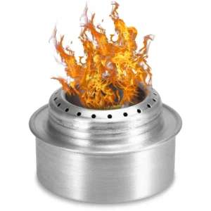 Lixada Camping Stove Outdoor Hiking Picnic Ultralight Cooking Stove with Lid Aluminum Alloy Alcohol Stove Mini Burner Adaptor