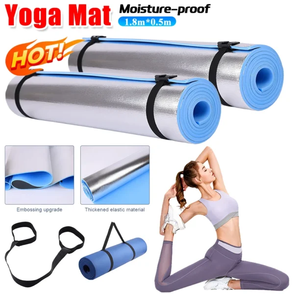 S9857df01d36d493980d04d141c440b05i.webp Yoga Mat Anti-skid Sports Fitness EVA 1/0.6CM Thick Fitness Yoga Mat for Exercise Yoga and Pilates Gymnastics Mat with Bandage
