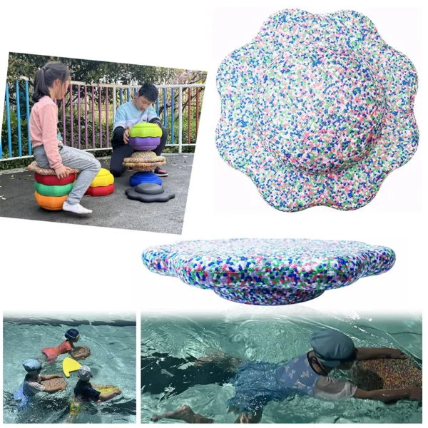 Children's Balance Training Foam Step Sensory Tube Assisted Outdoor Games Stacking Stones Flower Balance Sports Baby Toys Gifts