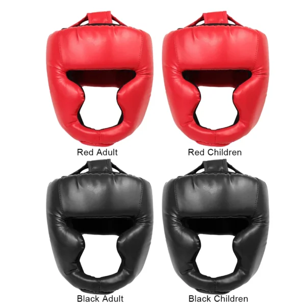 Kick Boxing Helmet Full-Covered Thickened Boxing Head Guard PU Leather Boxing Protective Gear Training Guard for Adult Kids
