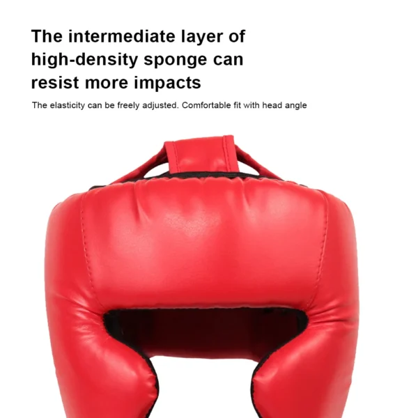 Kick Boxing Helmet Full-Covered Thickened Boxing Head Guard PU Leather Boxing Protective Gear Training Guard for Adult Kids