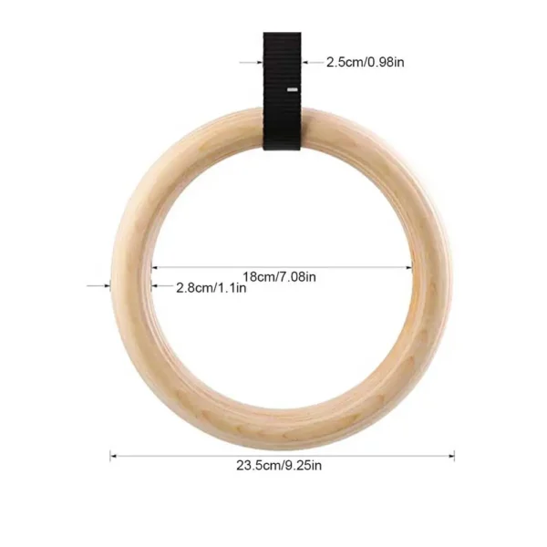 28/32MM Birch Fitness Rings Wooden Gymnastics single Rings Fitness Home Gym Equipment Strength Training Gymnastics Equipment