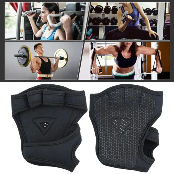 S542aeb913a7b49de9ddd28615fc673fbD.webp Gym Fitness Heavyweight Training Weightlifting Gloves Men Women Wristbands Non-Slip Half Finger Body Building Workout Gloves
