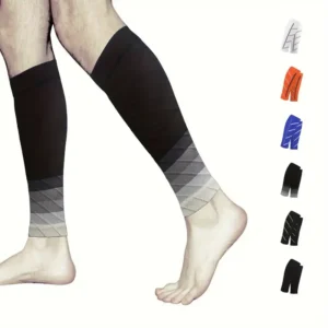 1 Pair Compression Calf Sleeves Breathable Nylon Blend Supportive Design for Running Yoga Cycling Calf Compression Sleeve