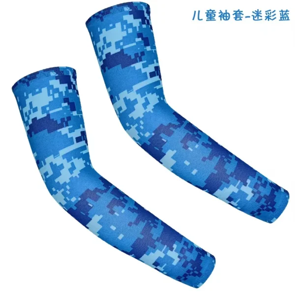 S9938e6d11bd047d38a6246c83c2716349.webp 1Pair Arm Sleeves for Kids UV Sun Protection Sleeves Compression Sleeves Cooling Arm Cover Boys Girls Outdoor Sports