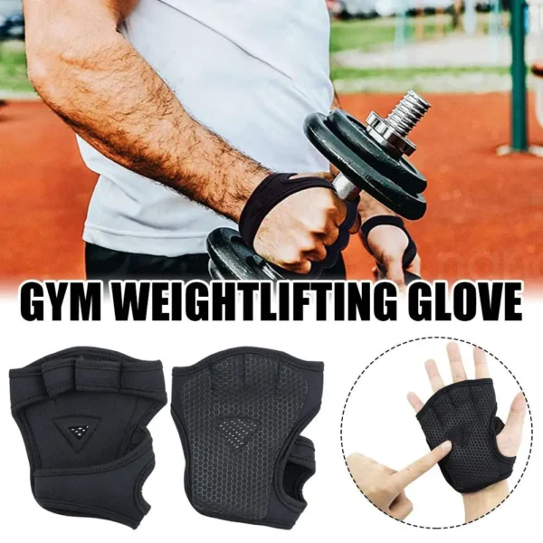 Sb54a05ebe727413f82831b79053c8fd61.webp Gym Fitness Heavyweight Training Weightlifting Gloves Men Women Wristbands Non-Slip Half Finger Body Building Workout Gloves