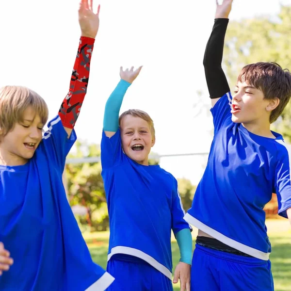 Sde350d24f9fb40af90713e4fcb32f7f5O.webp 1Pair Arm Sleeves for Kids UV Sun Protection Sleeves Compression Sleeves Cooling Arm Cover Boys Girls Outdoor Sports