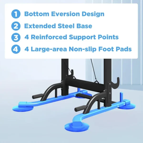 Power Tower with Backrest, Adjustable Height Pull Up Bar Stand, Multifunctional Strength Training Fitness Workout Station