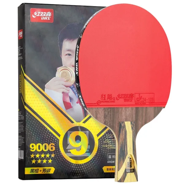 DHS 9 Star 9002 9006 Table Tennis Racket Professional 5 Wood 2 ALC Offensive Ping Pong Racket with Hurricane Sticky Rubber