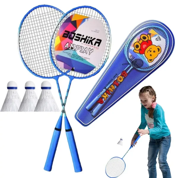 Badminton Racquet 1 Pair Lightweight Backyard Games Badminton With Carrying Bag And 3 Badminton Balls Team Sports Equipment For