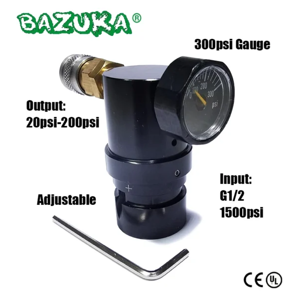 S5ead480e3c104bcaa252df194ea5f6f1u.webp MR Gen 2 Micro Regulator Adjustable with US 2202 Female Adapter Output 20psi to 200psi High Pressure Air Valve Soft