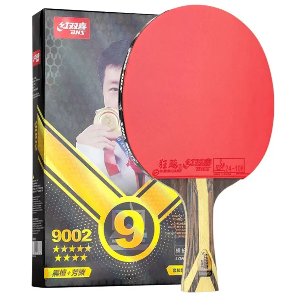DHS 9 Star 9002 9006 Table Tennis Racket Professional 5 Wood 2 ALC Offensive Ping Pong Racket with Hurricane Sticky Rubber