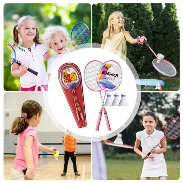 Badminton Racquet 1 Pair Lightweight Backyard Games Badminton With Carrying Bag And 3 Badminton Balls Team Sports Equipment For