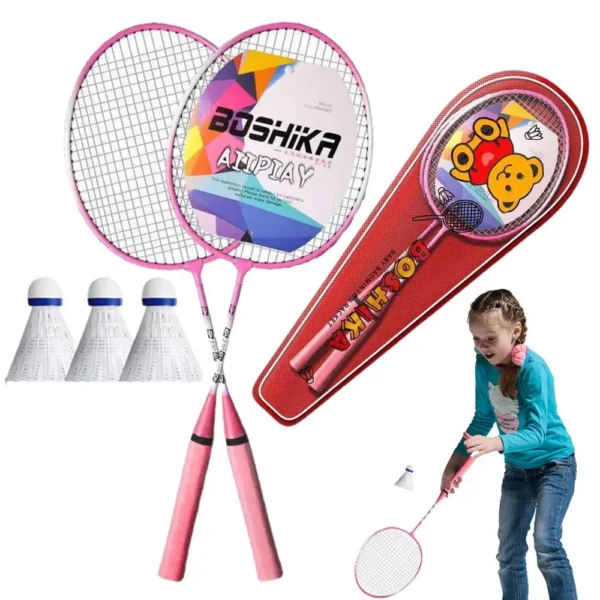 Badminton Racquet 1 Pair Lightweight Backyard Games Badminton With Carrying Bag And 3 Badminton Balls Team Sports Equipment For
