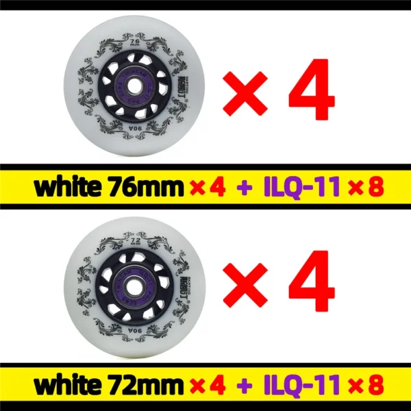 8pcs 90A 72mm 76mm 80mm roller skates wheel inline slide wheels asphalt ruedas roller skating tyre rodas SEBA ILQ11 Fast Ship608