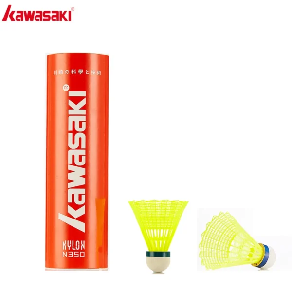 Kawasaki Nylon Ball N350 for Training 6 Pcs Badminton Plastic  Shuttlecock Birdies for Outdoor Training Use Durable Medium Speed