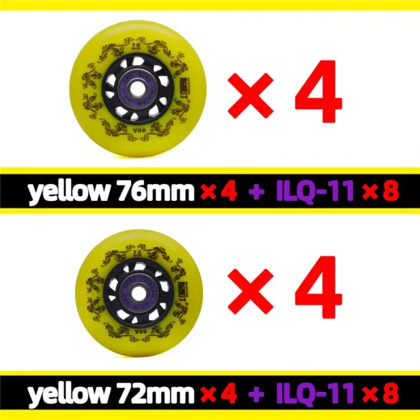 8pcs 90A 72mm 76mm 80mm roller skates wheel inline slide wheels asphalt ruedas roller skating tyre rodas SEBA ILQ11 Fast Ship608