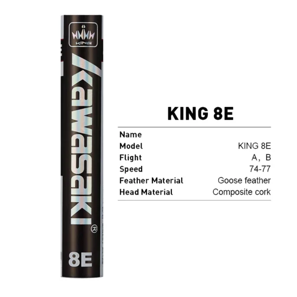 HTB1XL1.MbPpK1RjSZFFq6y5PpXaT.webp 12PCS Kawasaki Badminton Shuttlecock King 8E Goose Feather Badminton Shuttlecock Training Sports Speed 76 77 Badminton Ball