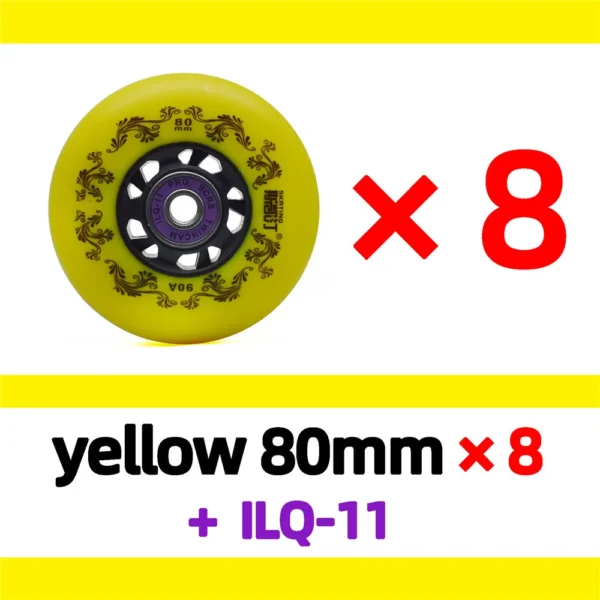 8pcs 90A 72mm 76mm 80mm roller skates wheel inline slide wheels asphalt ruedas roller skating tyre rodas SEBA ILQ11 Fast Ship608