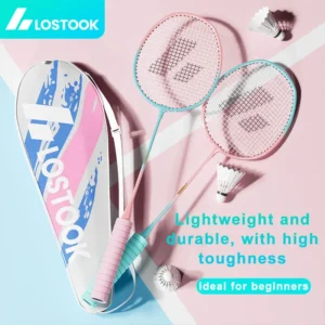 LOSTOOK Badminton Racket with 3 Nylon Shuttlecocks/1 Carry Bag Original By Beginners Badminton Set Sports Fitness equipment