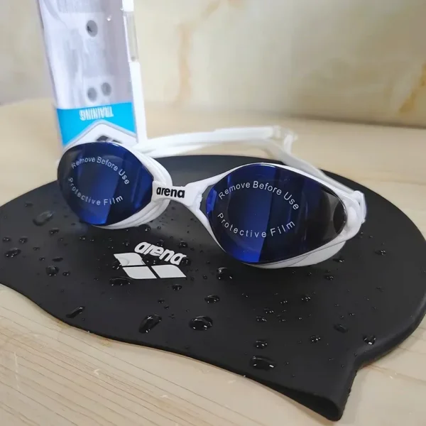 Arena Swimming Goggles Men's and Women's Waterproof Anti-fog Coated Swimming Goggles Swimming Cap Set