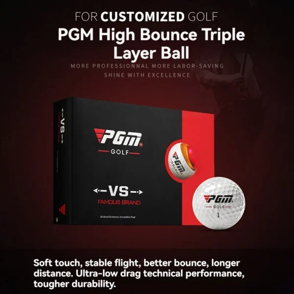 PGM Golf Ball Three-layer Match Balls Gift Box Package Synthetic Rubber Material