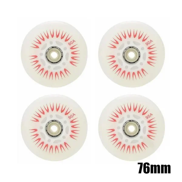 1PCS Flash Inline Skate Wheels 90A LED Lighting Skating Wheels 80mm 76mm 72mm for Free Skate Slalom Roller Skating Shoes