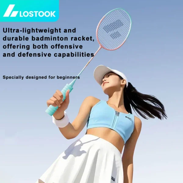 S246084e65525416abb516d63243fbea52.webp LOSTOOK Badminton Racket with 3 Nylon Shuttlecocks/1 Carry Bag Original By Beginners Badminton Set Sports Fitness equipment