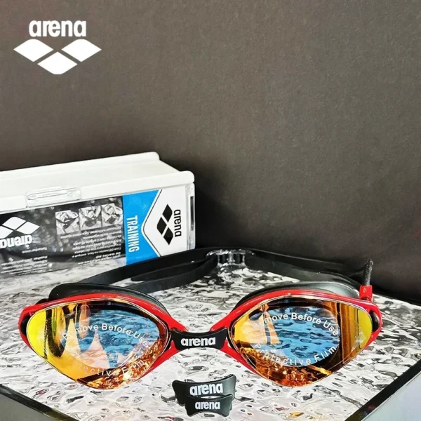 Arena Swimming Goggles Men's and Women's Waterproof Anti-fog Coated Swimming Goggles Swimming Cap Set