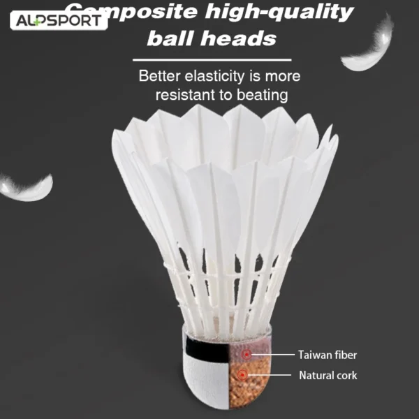 S2ed4686e0a954ea08223f0abb6a2ac0fp.webp Alpsport 303 3/6/9 tubes White Goose Feather Badminton TraAlpsport ining ball Smooth Speed Outdoor Sports Equipment Shuttlecock