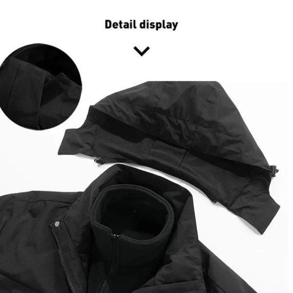 New Three-in-one Outdoor Jackets Simple Fashion Suitable Men Women Wear Waterproof Breathable Fabric Camping Skiing Warm Jacket