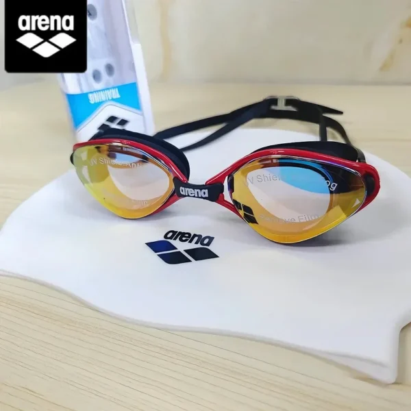 Arena Swimming Goggles Men's and Women's Waterproof Anti-fog Coated Swimming Goggles Swimming Cap Set