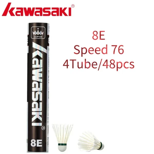 Kawasaki Badminton Ball KING 8E/10E Goose Feather Shuttlecock Badminton for Training Racquet Sport Durable Shuttlecocks