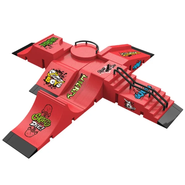 S3807f9cb7fca49b5a949061086a4cb21r.webp Professional Finger Skateboard DIY Skateboard Park Ramp Accessories Technology Deck Scene Venue Combination Toys Small Gifts